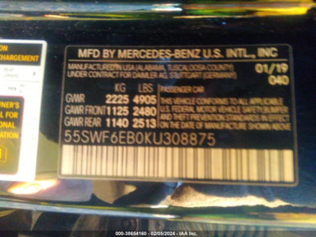 Photo 8 VIN: 55SWF6EB0KU308875 - MERCEDES-BENZ AMG C 43 