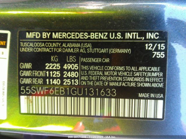 Photo 8 VIN: 55SWF6EB1GU131633 - MERCEDES-BENZ C 450 AMG 