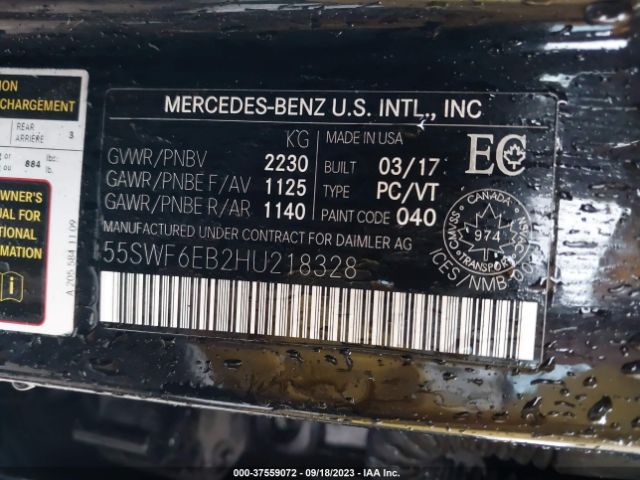 Photo 8 VIN: 55SWF6EB2HU218328 - MERCEDES-BENZ C-CLASS 