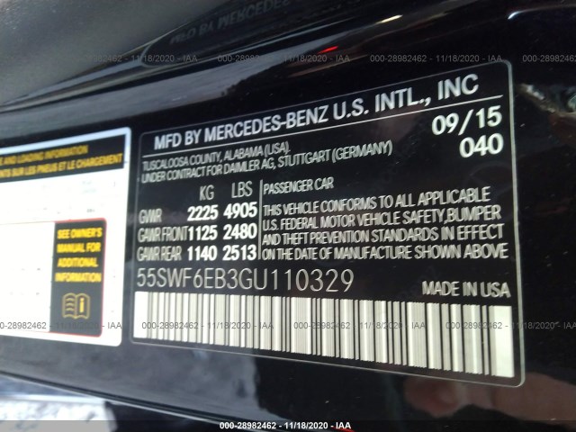 Photo 8 VIN: 55SWF6EB3GU110329 - MERCEDES-BENZ C-CLASS 