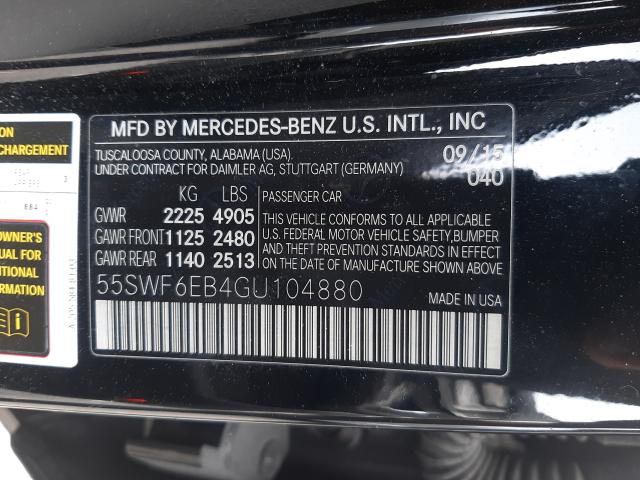 Photo 9 VIN: 55SWF6EB4GU104880 - MERCEDES-BENZ C 450 4MAT 