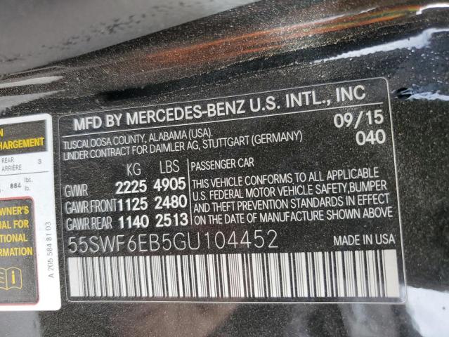 Photo 11 VIN: 55SWF6EB5GU104452 - MERCEDES-BENZ C-CLASS 