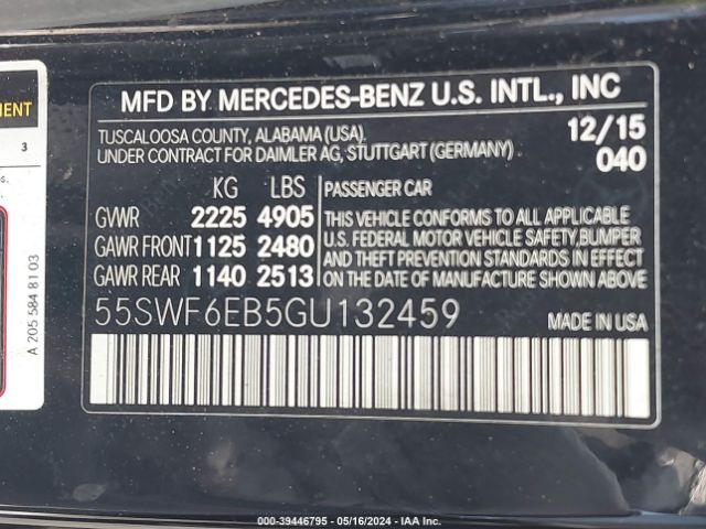 Photo 8 VIN: 55SWF6EB5GU132459 - MERCEDES-BENZ C 