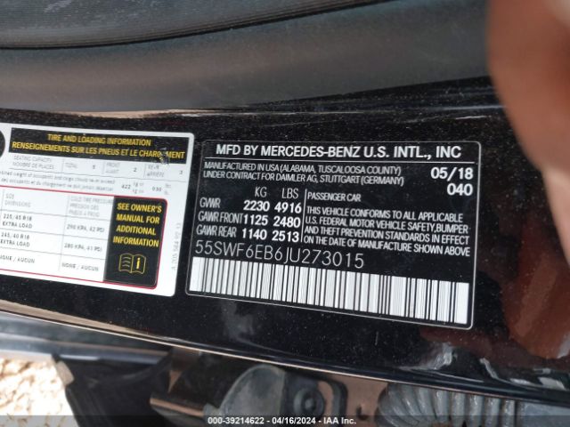 Photo 8 VIN: 55SWF6EB6JU273015 - MERCEDES-BENZ AMG C 43 