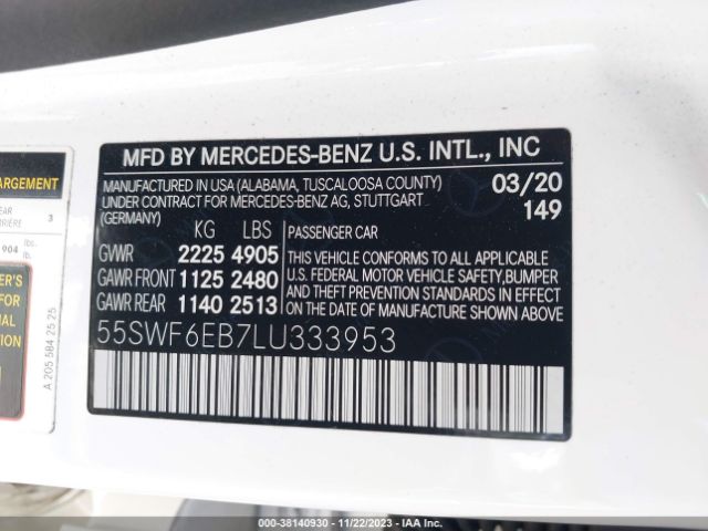 Photo 8 VIN: 55SWF6EB7LU333953 - MERCEDES-BENZ AMG C 43 