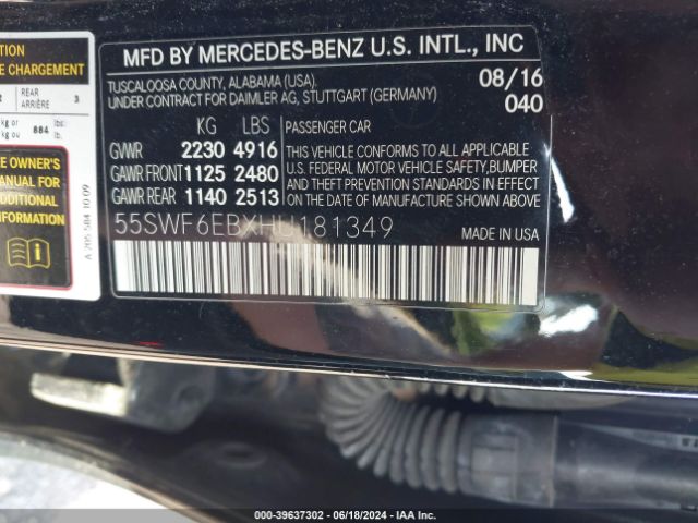 Photo 8 VIN: 55SWF6EBXHU181349 - MERCEDES-BENZ C-CLASS 