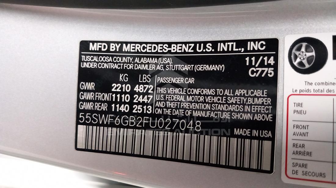 Photo 2 VIN: 55SWF6GB2FU027048 - MERCEDES C 400 