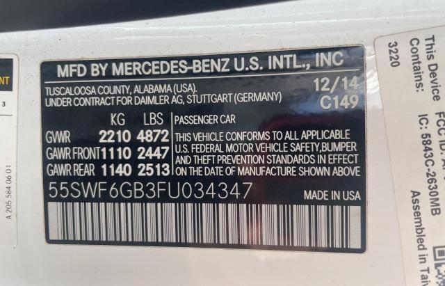 Photo 9 VIN: 55SWF6GB3FU034347 - MERCEDES-BENZ C-CLASS 