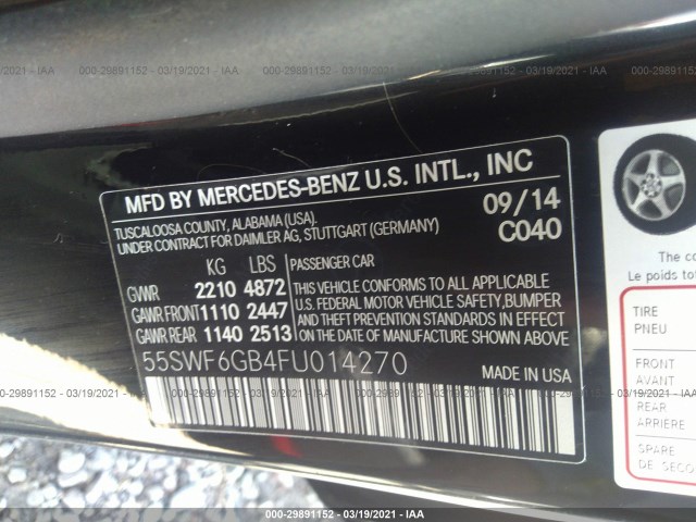 Photo 8 VIN: 55SWF6GB4FU014270 - MERCEDES-BENZ C-CLASS 