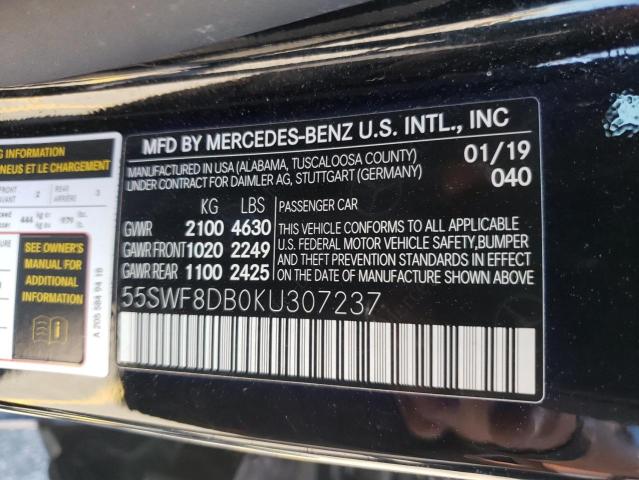 Photo 11 VIN: 55SWF8DB0KU307237 - MERCEDES-BENZ C-CLASS 