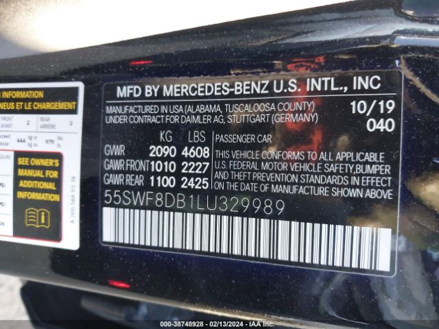 Photo 8 VIN: 55SWF8DB1LU329989 - MERCEDES-BENZ C 300 