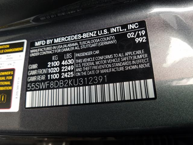 Photo 9 VIN: 55SWF8DB2KU312391 - MERCEDES-BENZ C 300 