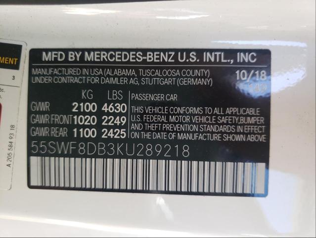 Photo 9 VIN: 55SWF8DB3KU289218 - MERCEDES-BENZ C 300 