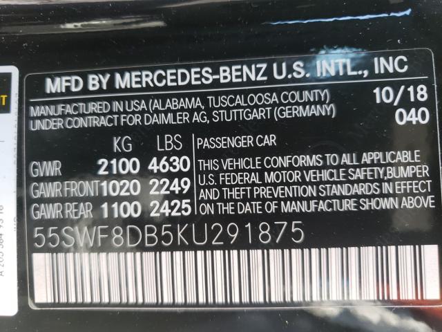 Photo 9 VIN: 55SWF8DB5KU291875 - MERCEDES-BENZ C 300 