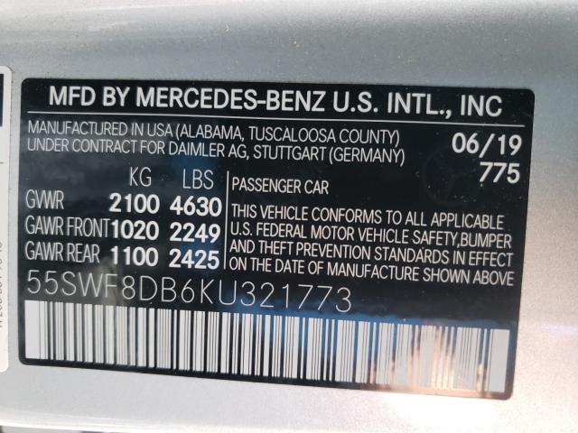 Photo 9 VIN: 55SWF8DB6KU321773 - MERCEDES-BENZ C 300 