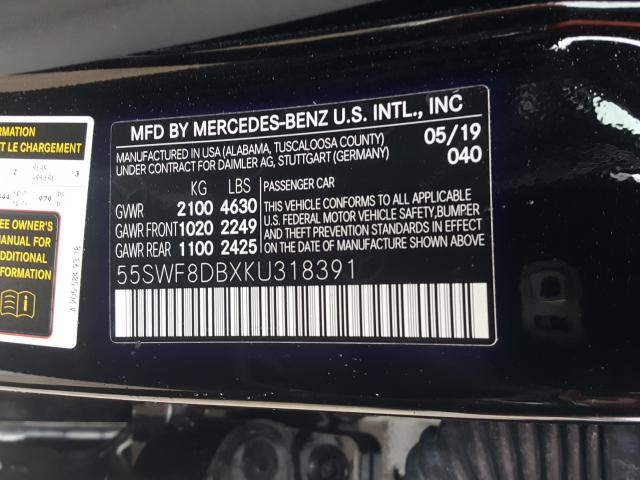 Photo 9 VIN: 55SWF8DBXKU318391 - MERCEDES-BENZ C 300 