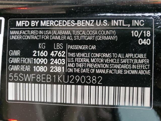 Photo 11 VIN: 55SWF8EB1KU290382 - MERCEDES-BENZ C-CLASS 