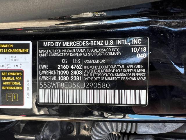 Photo 9 VIN: 55SWF8EB5KU290580 - MERCEDES-BENZ C 300 4MAT 