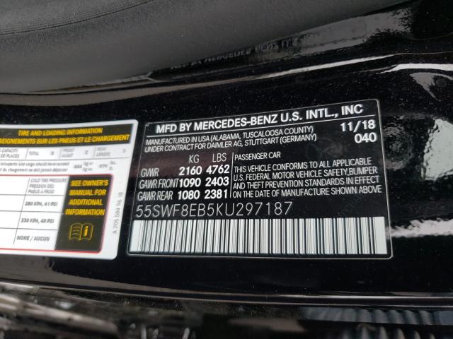 Photo 9 VIN: 55SWF8EB5KU297187 - MERCEDES-BENZ C 300 4MAT 