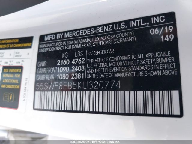 Photo 8 VIN: 55SWF8EB5KU320774 - MERCEDES-BENZ C 300 