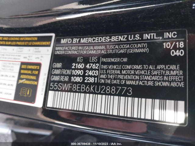 Photo 8 VIN: 55SWF8EB6KU288773 - MERCEDES-BENZ C 300 