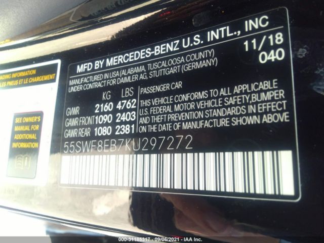 Photo 8 VIN: 55SWF8EB7KU297272 - MERCEDES-BENZ C-CLASS 