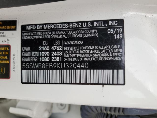 Photo 9 VIN: 55SWF8EB9KU320440 - MERCEDES-BENZ C 300 4MAT 