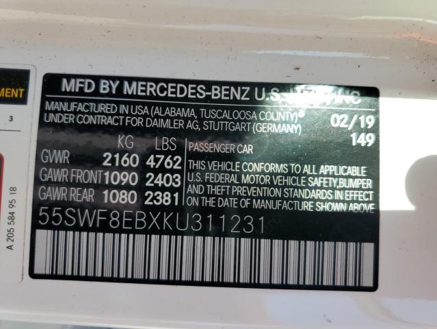 Photo 12 VIN: 55SWF8EBXKU311231 - MERCEDES-BENZ C 300 4MAT 