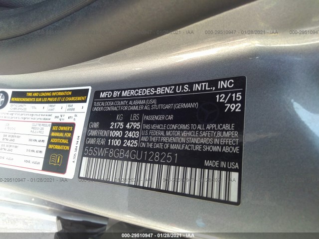 Photo 8 VIN: 55SWF8GB4GU128251 - MERCEDES-BENZ C-CLASS 