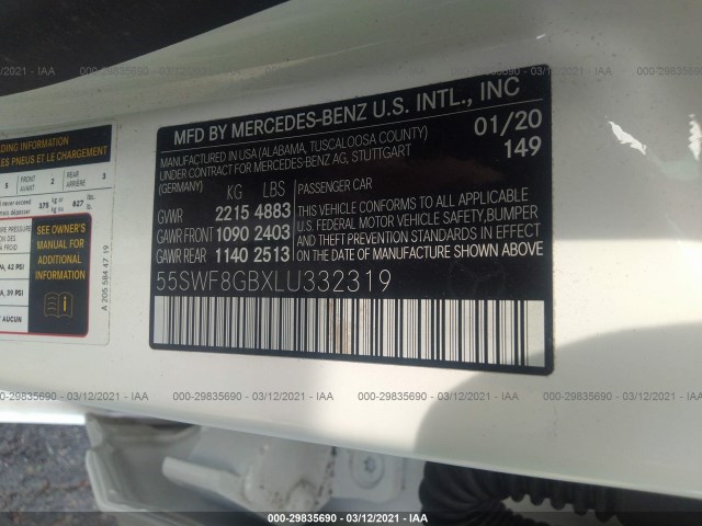 Photo 8 VIN: 55SWF8GBXLU332319 - MERCEDES-BENZ C-CLASS 