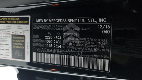 Photo 2 VIN: 55SWF8HB0HU202183 - MERCEDES-BENZ C 63 AMG 