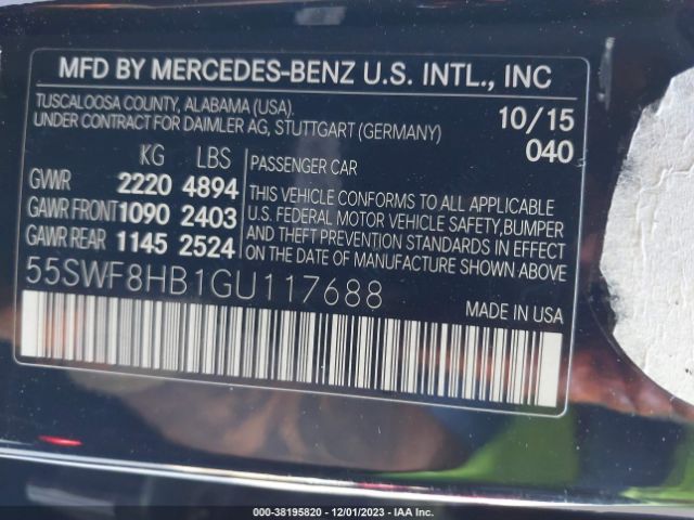 Photo 8 VIN: 55SWF8HB1GU117688 - MERCEDES-BENZ AMG C 63 