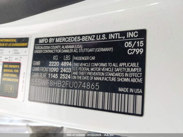 Photo 8 VIN: 55SWF8HB2FU074865 - MERCEDES-BENZ C-CLASS 