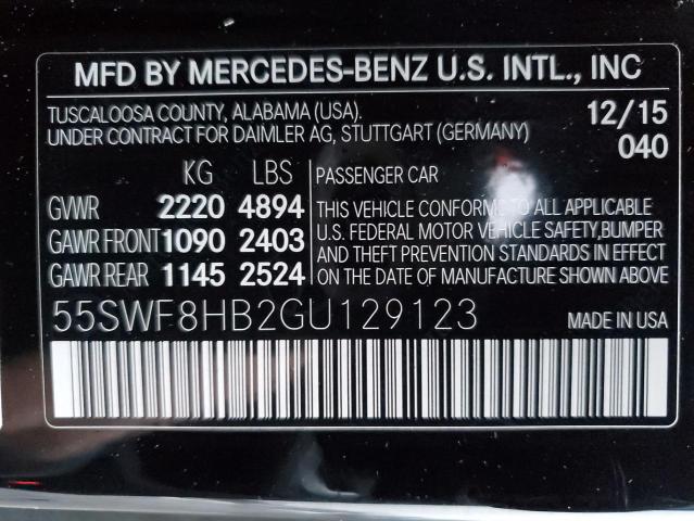 Photo 11 VIN: 55SWF8HB2GU129123 - MERCEDES-BENZ C-CLASS 