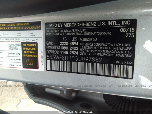 Photo 8 VIN: 55SWF8HB5GU097882 - MERCEDES-BENZ C 63 