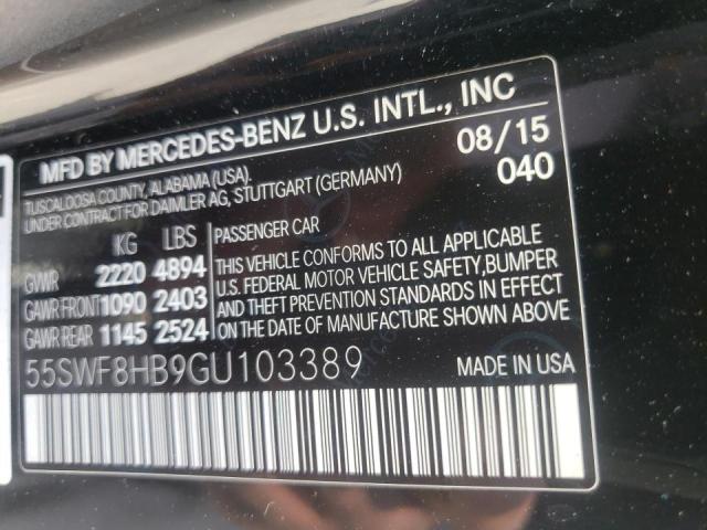 Photo 9 VIN: 55SWF8HB9GU103389 - MERCEDES-BENZ C 63 AMG-S 