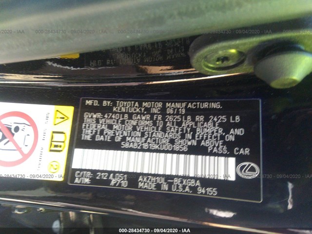 Photo 8 VIN: 58AB21B19KU001856 - LEXUS ES 