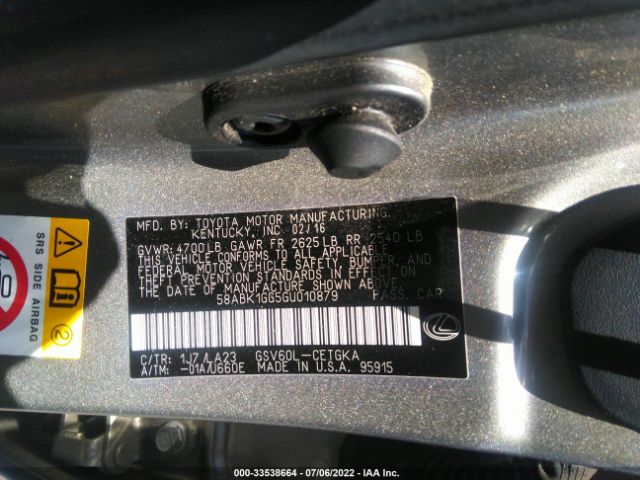 Photo 8 VIN: 58ABK1GG5GU010879 - LEXUS ES 350 