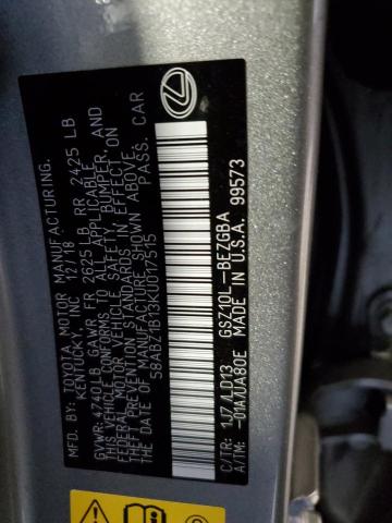 Photo 12 VIN: 58ABZ1B13KU017515 - LEXUS ES350 