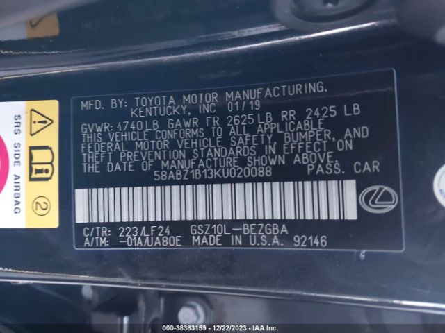 Photo 8 VIN: 58ABZ1B13KU020088 - LEXUS ES 350 