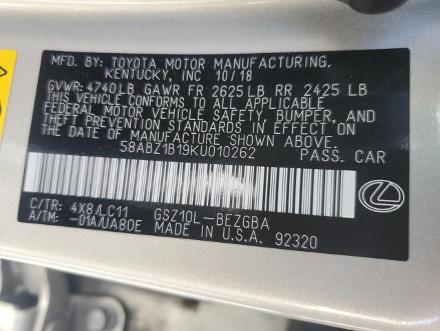 Photo 12 VIN: 58ABZ1B19KU010262 - LEXUS ES 350 