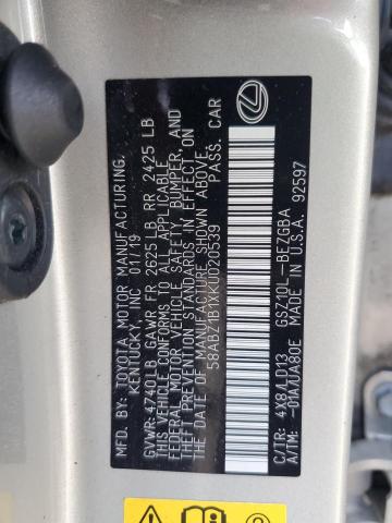 Photo 11 VIN: 58ABZ1B1XKU020539 - LEXUS ES 350 