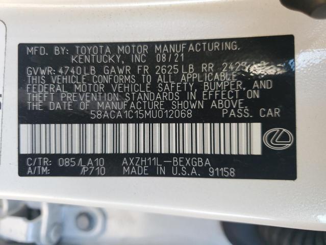 Photo 12 VIN: 58ACA1C15MU012068 - LEXUS ES 300H BA 