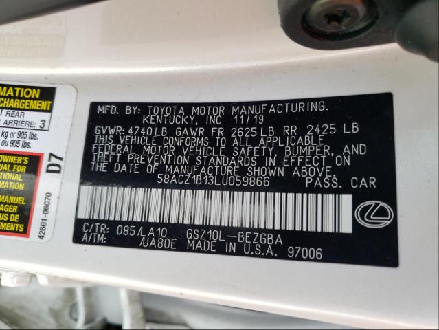 Photo 9 VIN: 58ACZ1B13LU059866 - LEXUS ES 350 BAS 