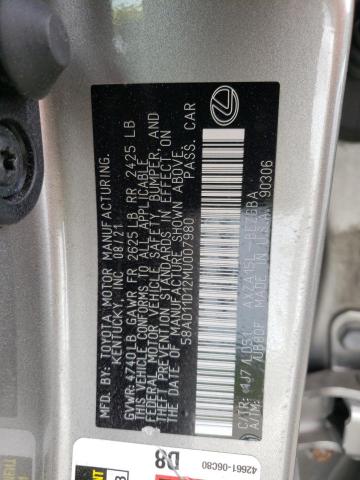 Photo 11 VIN: 58AD11D12MU007980 - LEXUS ES250 