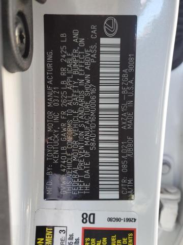 Photo 11 VIN: 58AD11D16MU006167 - LEXUS ES 250 BAS 