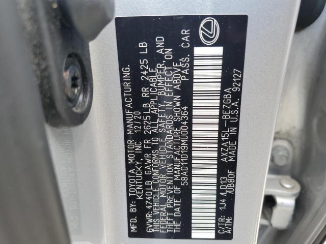 Photo 11 VIN: 58AD11D19MU004364 - LEXUS ES 250 BAS 