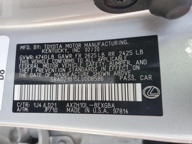 Photo 12 VIN: 58AD21B15LU008586 - LEXUS ES 300H 