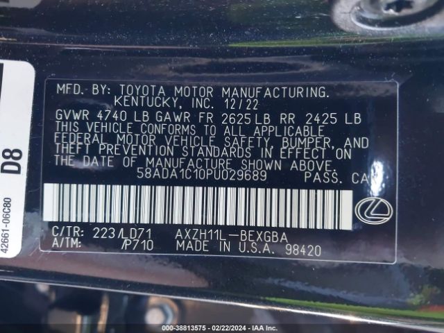 Photo 8 VIN: 58ADA1C10PU029689 - LEXUS ES 300H 