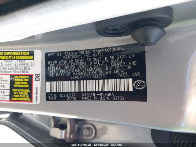 Photo 8 VIN: 58ADA1C10PU033581 - LEXUS ES 